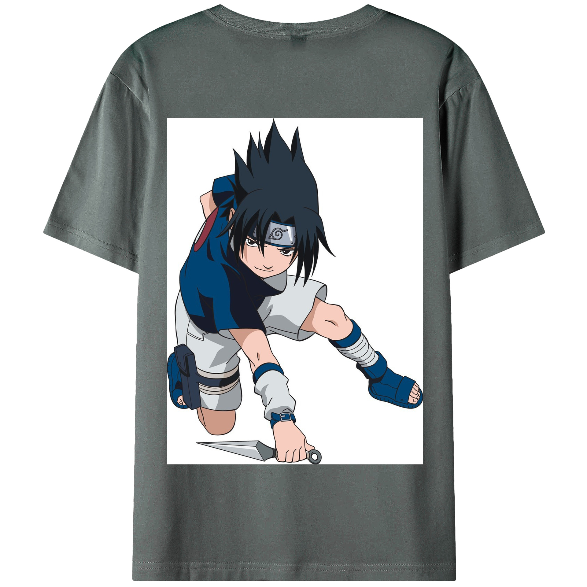 （画像用） NARUTO -ナルト- うちは サスケ Uchiha Sasuke 綿100％半袖Tシャツ（背面プリント）